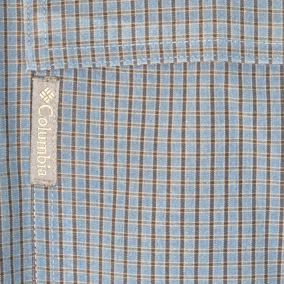 Columbia Men's Navy Checkered Long Sleeve Button Down Mens Size Med M181 - Picture 4 of 10